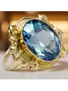 Akvamarinas 14k geltono aukso Žiedas Vintage vrc100y